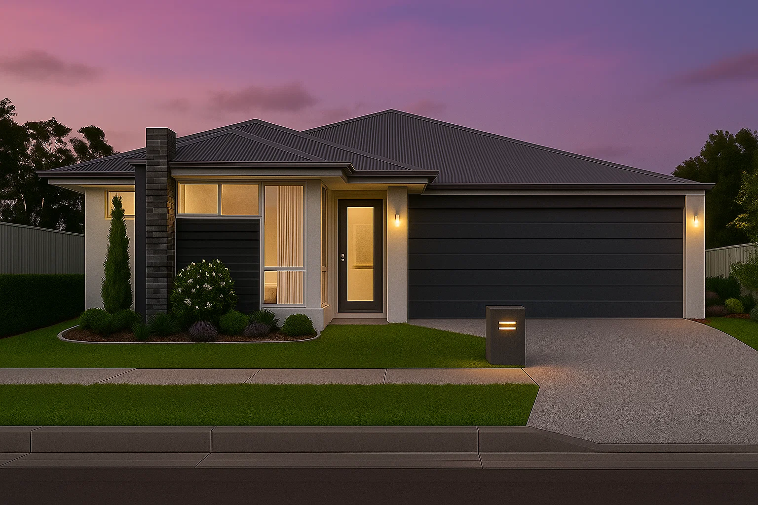 15m wide lot viewed from the street